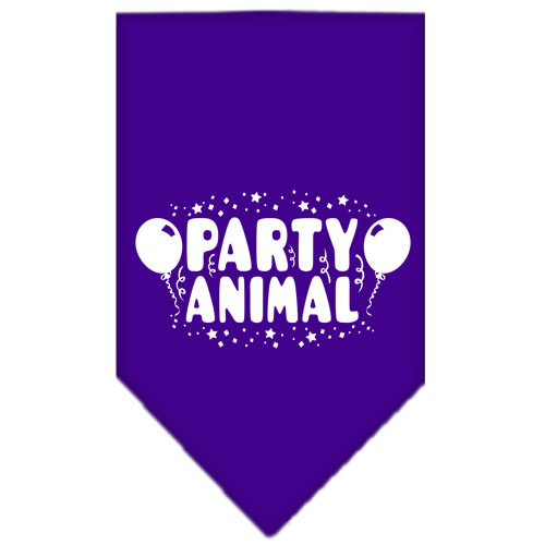 Party Animal Screen Print Bandana Purple Large